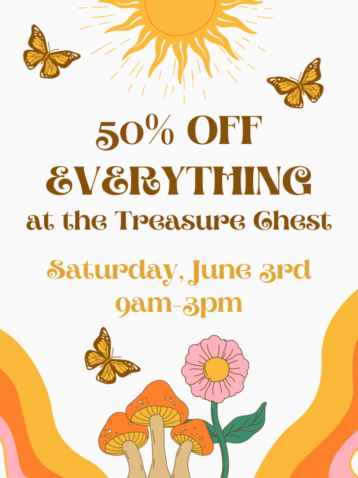 50% OFF Sale at the Treasure Chest Thrift Store!