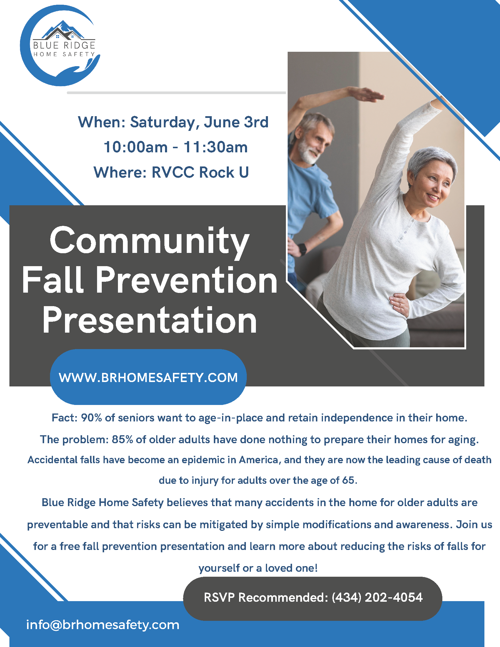 Community Fall Prevention Presentation--w/Blue Ridge Home Safety