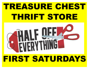 Treasure Chest Thrift Store 50% Off Sale!