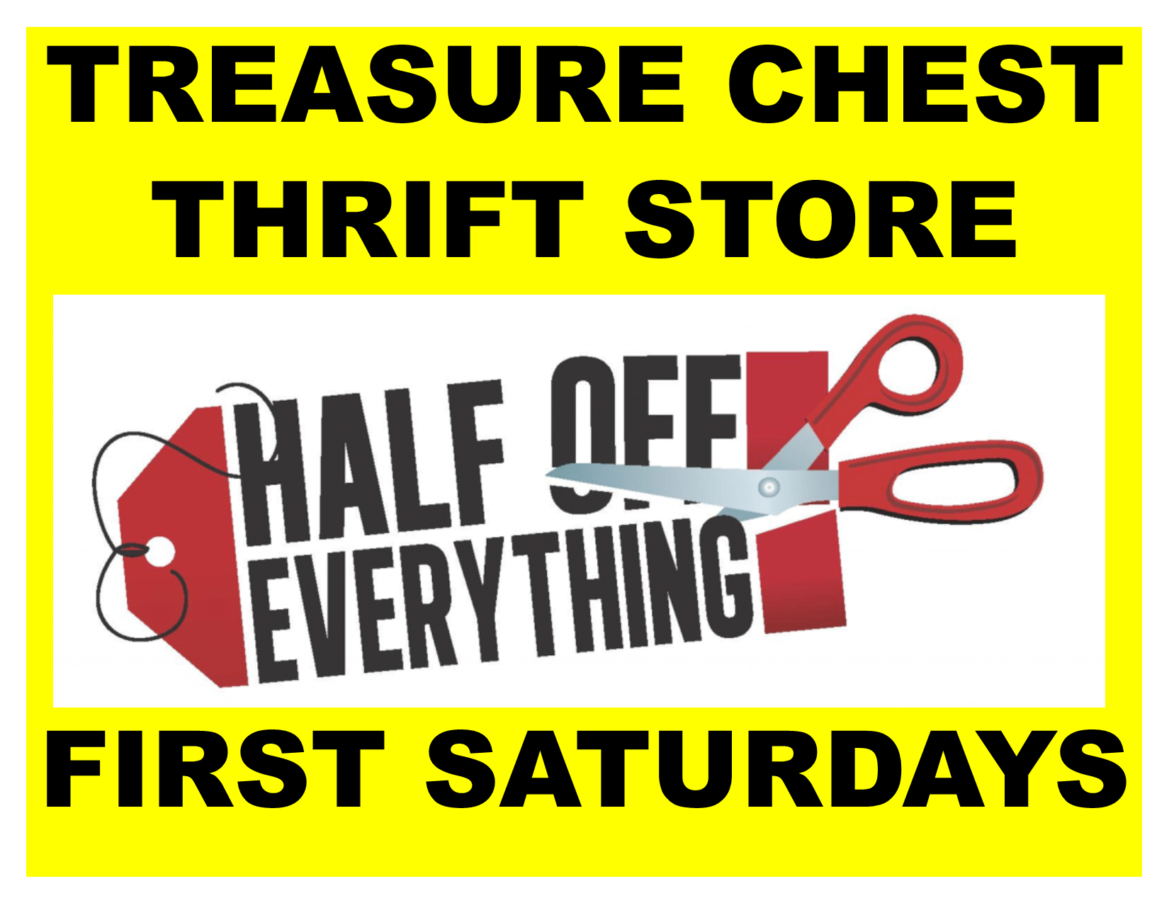 Treasure Chest Thrift Store 50% Off Sale!