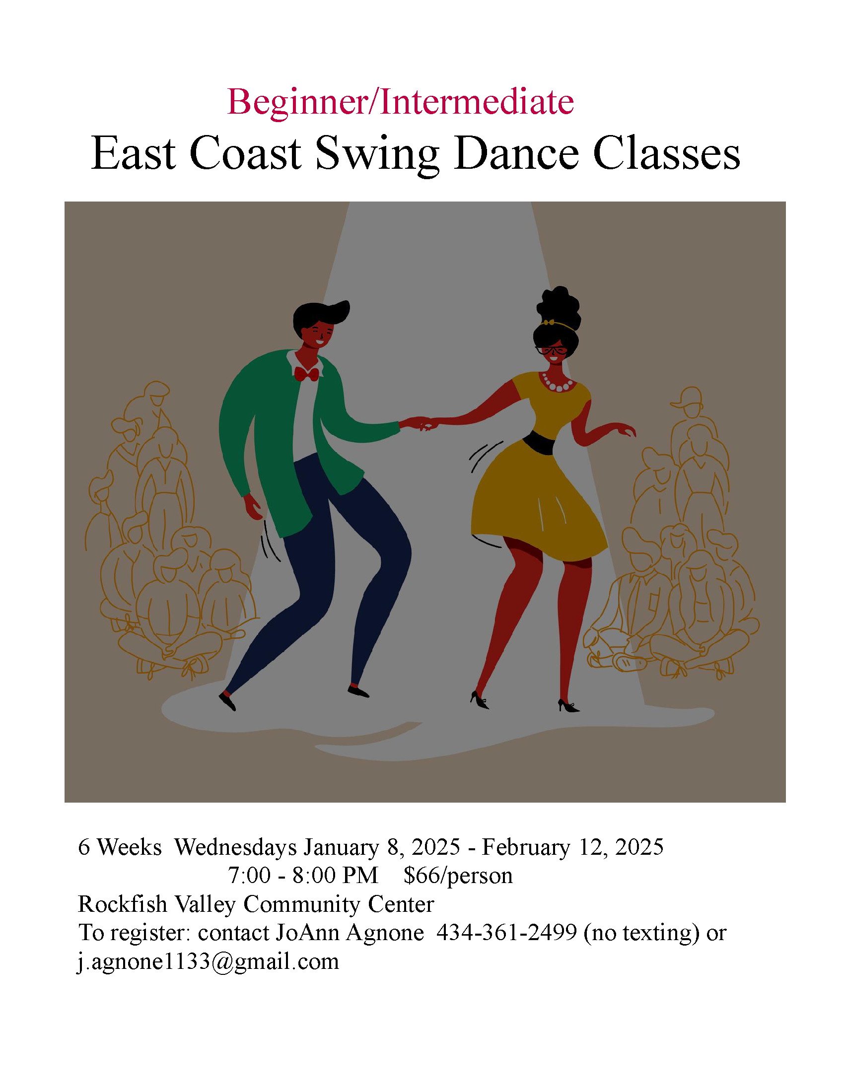 Beginner/Intermediate East Coast Swing Dance class